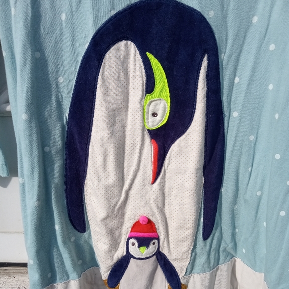 Mini Boden Ice Blue Penguin Mama and Baby Dress